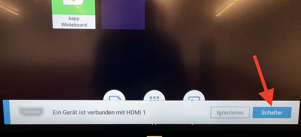 Verbinden via HDMI -> Schalter